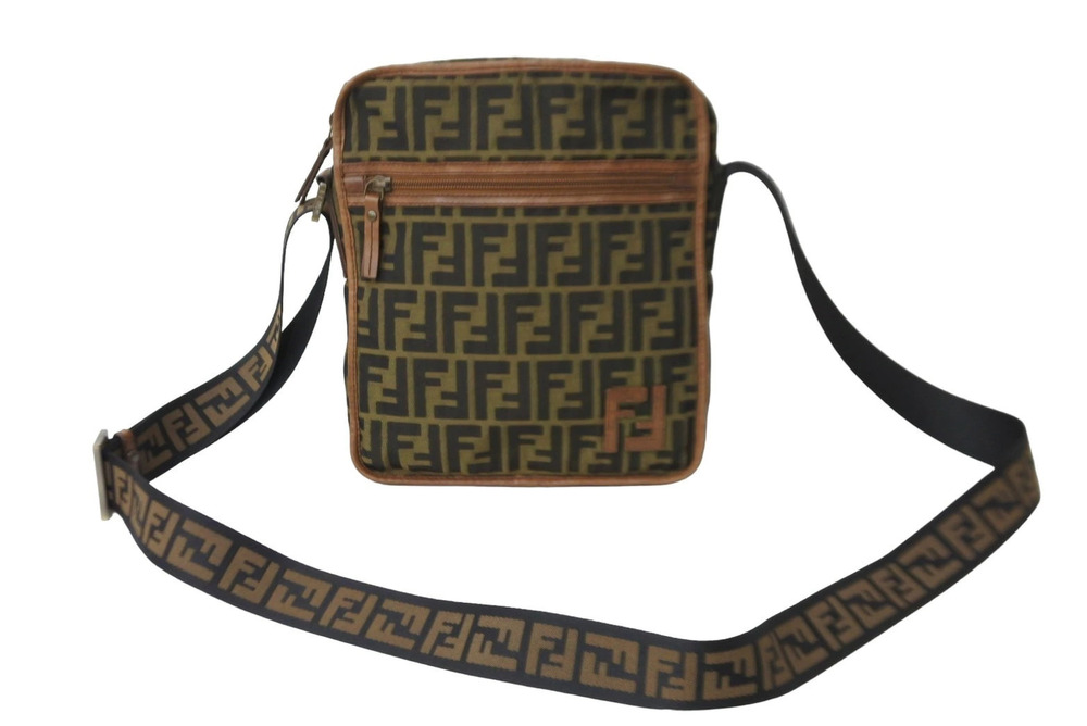 Fendi shoulder bag Zucca brown canvas